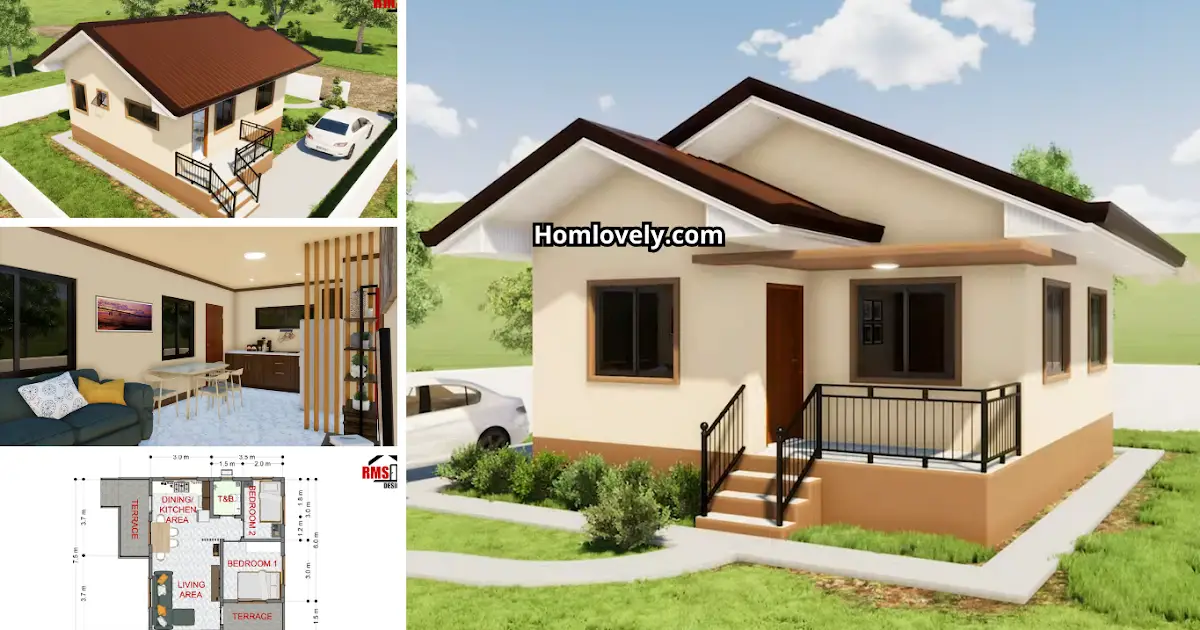 45 Sqm Very Beautiful Design Bungalow House with Floorplan ~ Homlovely.com