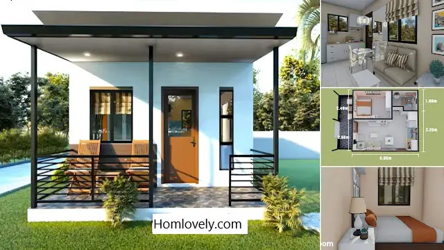 5 x 6 M Naturally Small House Design With Plan ~ Homlovely.com