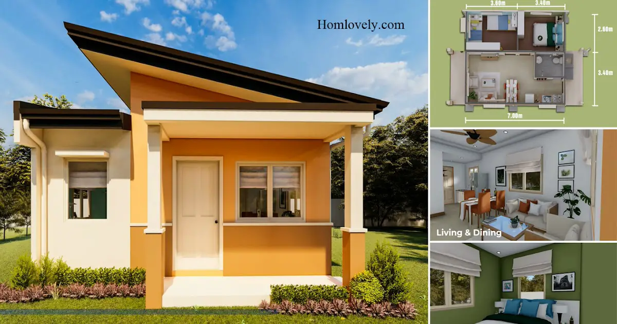 6 Meters By 7 Meters One Story Simple House Design ~ Homlovely.com