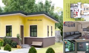 6.5 x 6.5 M Minimalist Small House Design Plan ~ Homlovely.com