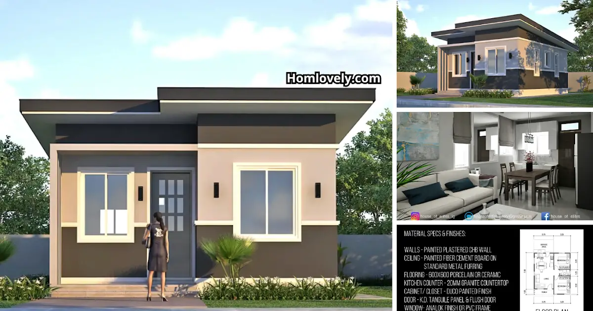 Best Simple House Design with Specific Details (56 Sqm) ~ Homlovely.com