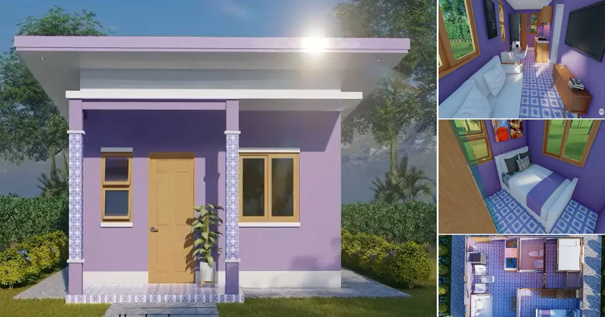 Cozy Tiny House Design For Purple Lovers ~ Homlovely.com