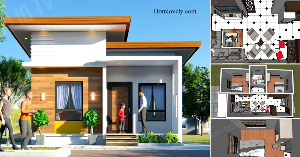 Simple Small House Design 6 x 8 M With Mini Bar ~ Homlovely.com