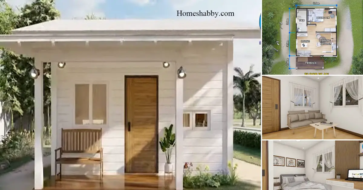 Smart Small House Design With 1 BR + 1 TB ~ Homlovely.com