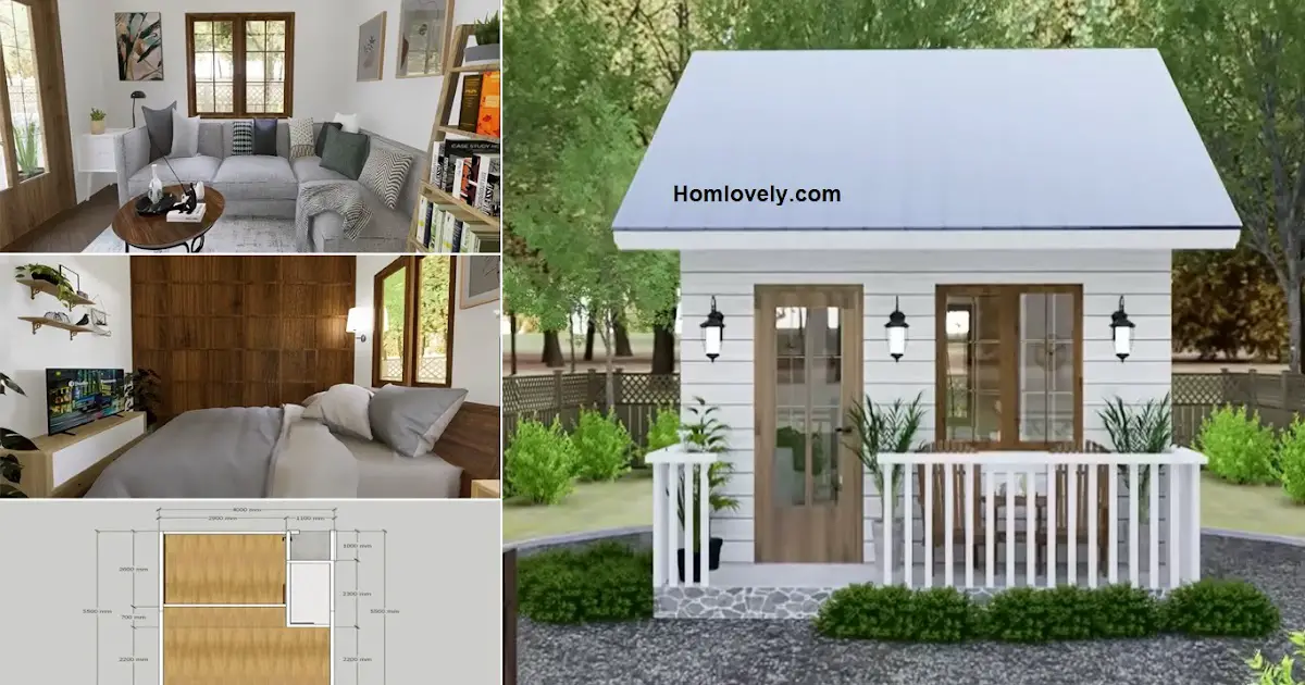 4 x 5 m Tiny House Design 1Br with Detail Plan ~ Homlovely.com