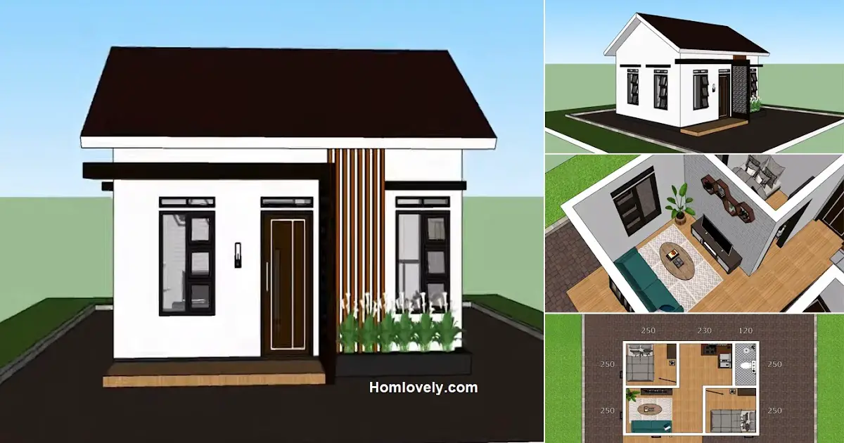 5 x 6 m Small House Design with 2-Bedroom in Low COST ~ Homlovely.com