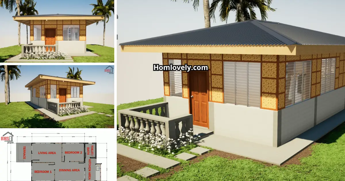 Cute and Budget-Friendly Half-Amakan Half-Concrete with Floorplan (5x7) ~ Homlovely.com