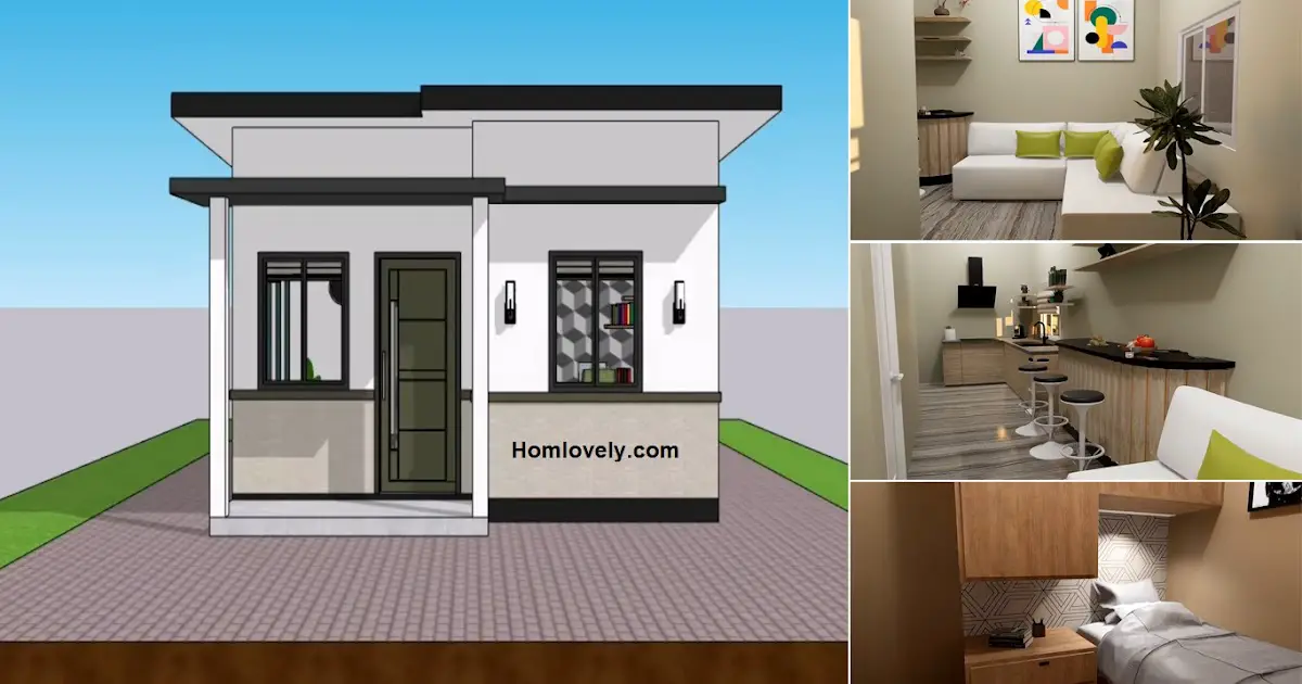 Small Concrete House Design 2Br in 6 x 7 Meter ~ Homlovely.com