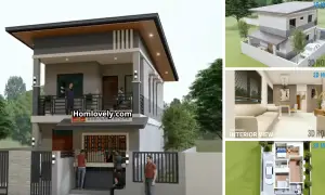 5 x 9 Meter Small House Design with 2 Bedrooms and Sari-Sari Store ~ Homlovely.com