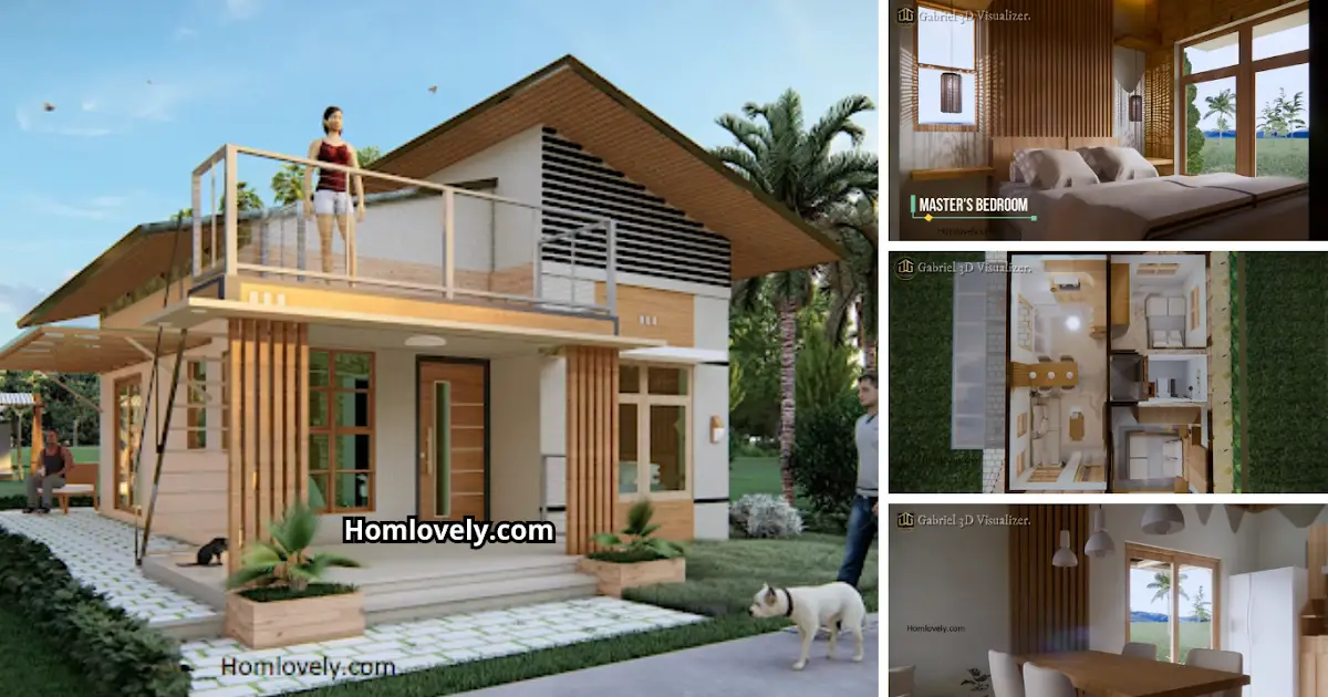 Charming Small House Design with Roof Deck ( 52 sqm ) ~ Homlovely.com