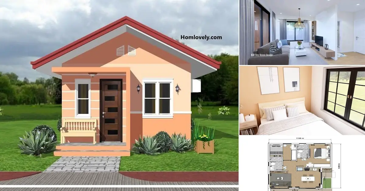 Comfort 7 x 8 m Small Bahay House Design 2Br 2Cr ~ Homlovely.com
