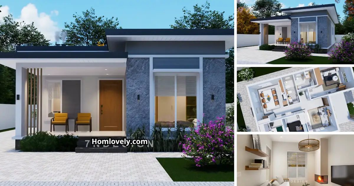 Minimalist Modern Design, 70sqm Small House with 3Bedrooms ~ Homlovely.com
