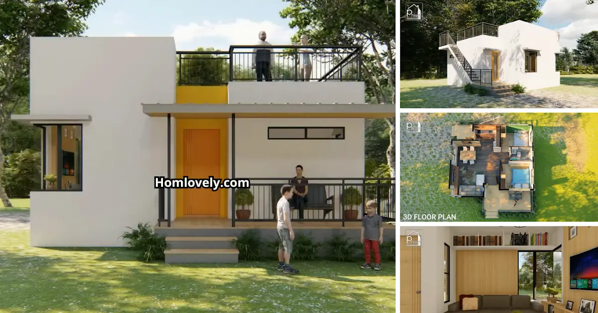 Modern Minimalist House Design with Cozy Roofdeck ( 45 Sqm ) ~ Homlovely.com