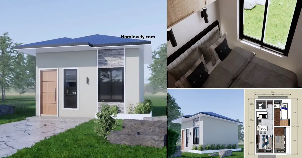 2-Bedroom Small Bahay House Design 5x6 M ~ Homlovely.com