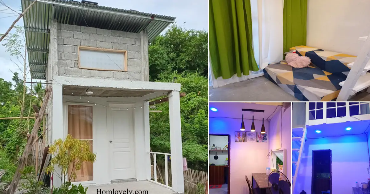 2 Storey Tiny House Design With Concrete Materials ~ Homlovely.com