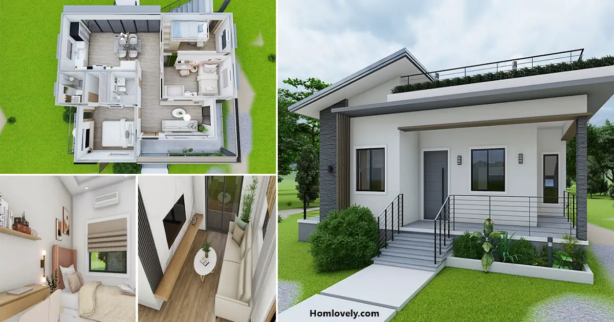 Simple House Design 100 sqm 3Br with Layout ~ Homlovely.com