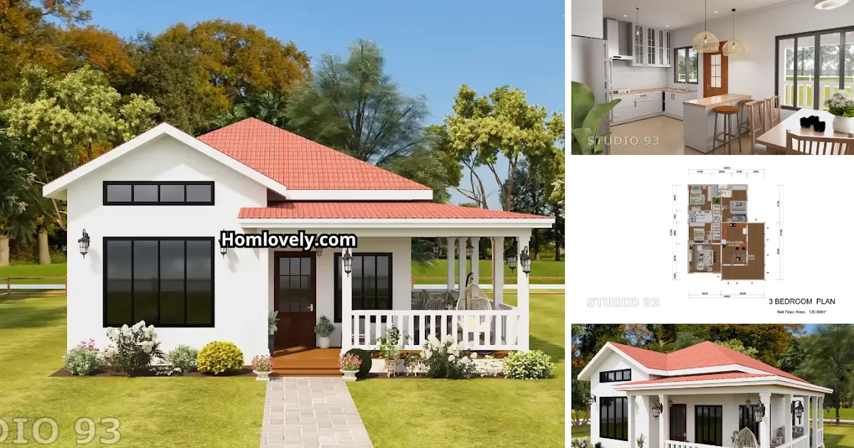 Simple House Design 120sqm 3BR with Layout ~ Homlovely.com