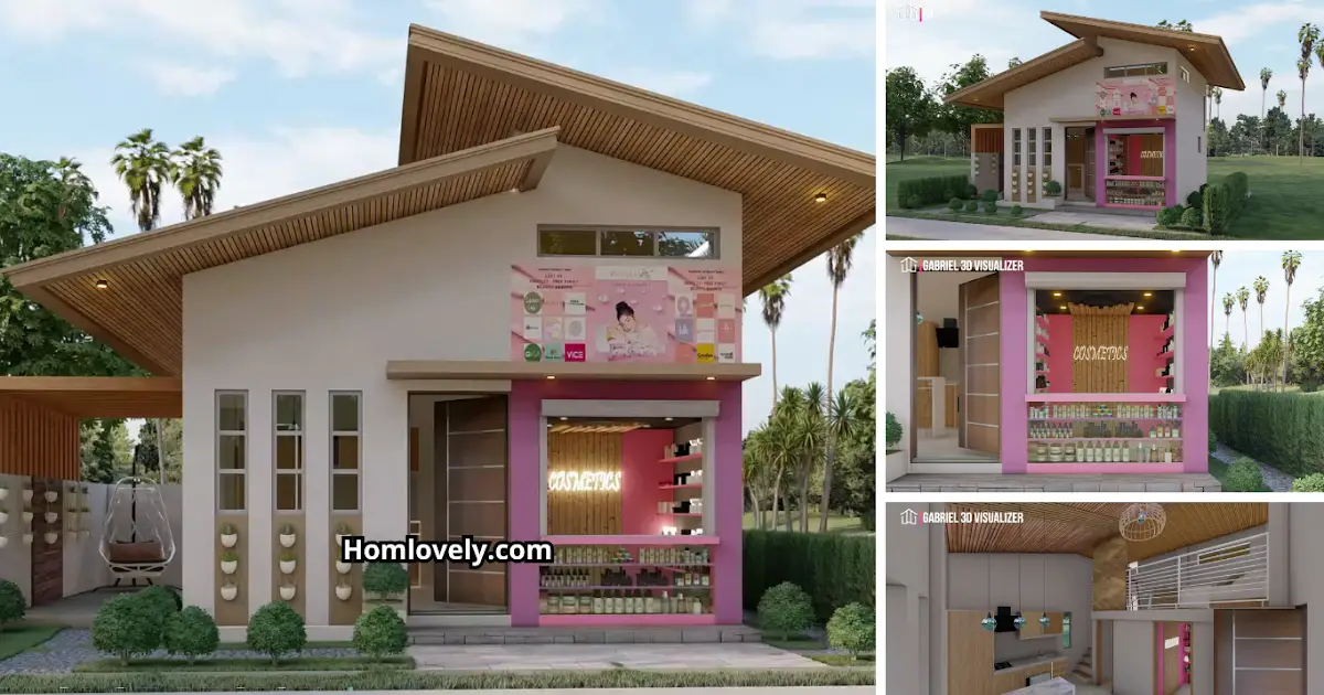 (31.5 sqm) Small Modern Home + Business Idea ~ Homlovely.com