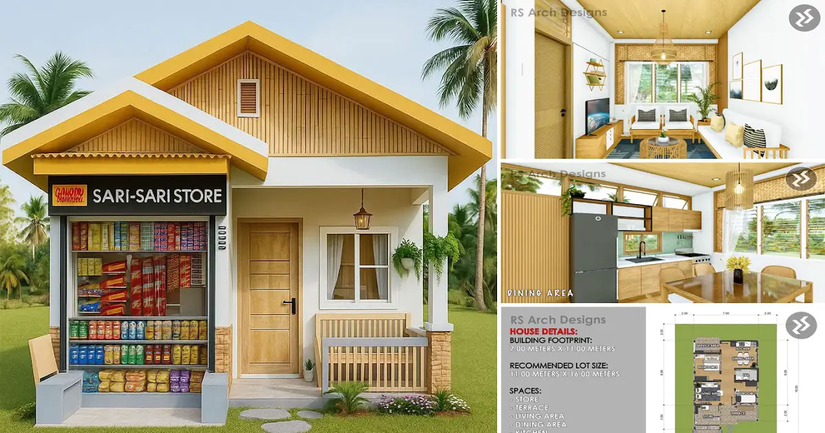 7 x 11 Meters House Design and Store ~ Homlovely.com