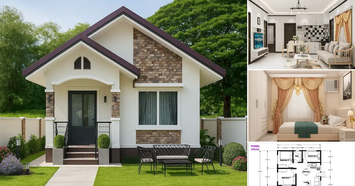 7 x 7 Meters Small Bahay 3BR 1CR ~ Homlovely.com