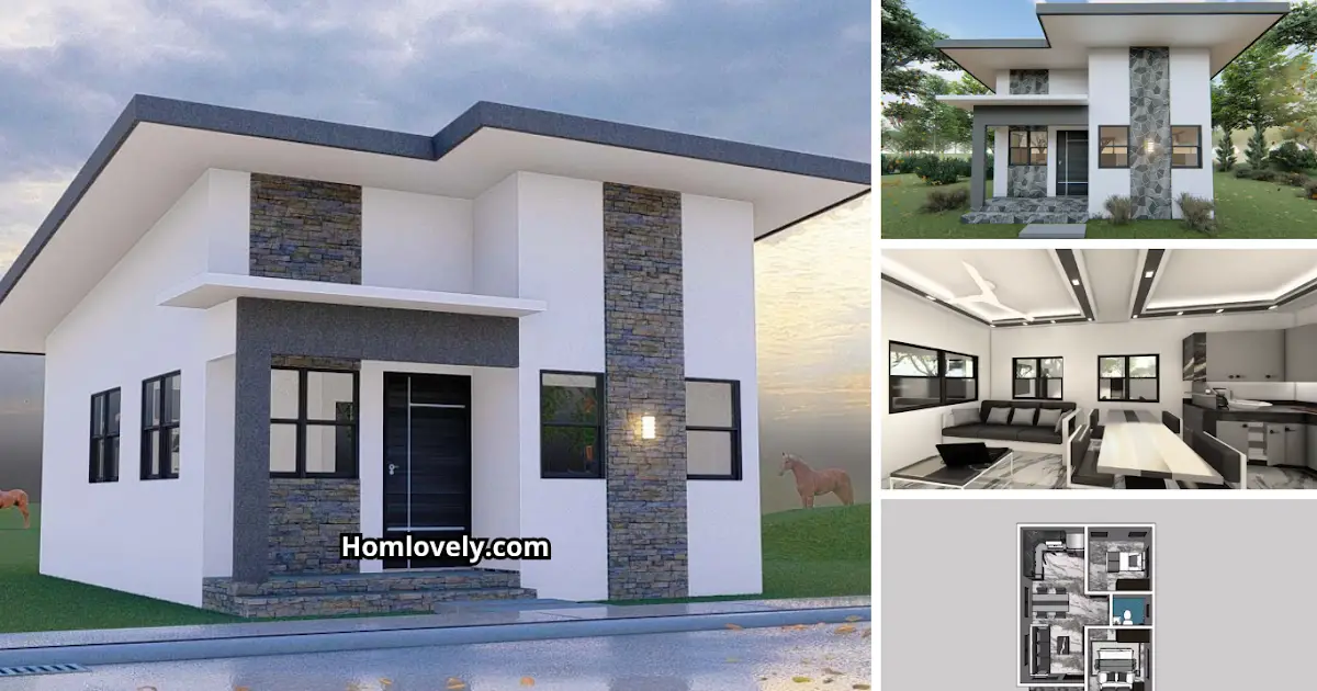 Modern 6x8m House Design with Two Bedrooms ~ Homlovely.com