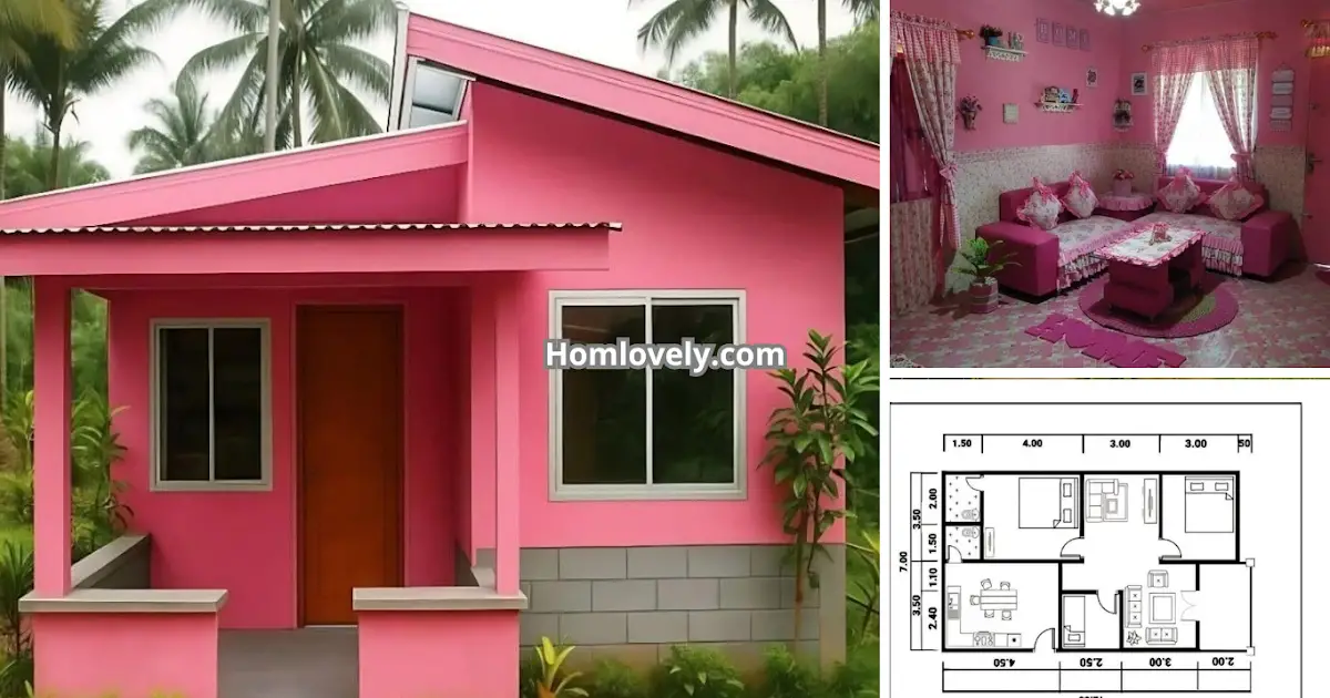 Pretty Pink Budget Home 100K ( Half Concrete ) ~ Homlovely.com