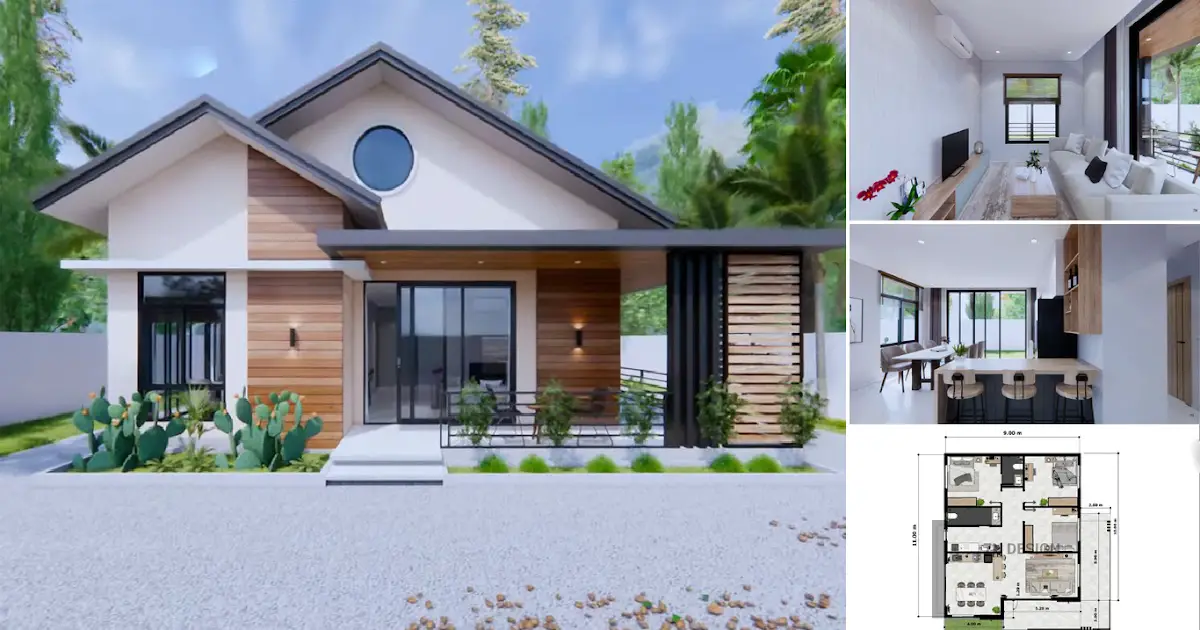 99sqm Pretty Small House Design 3 Bedrooms ~ Homlovely.com