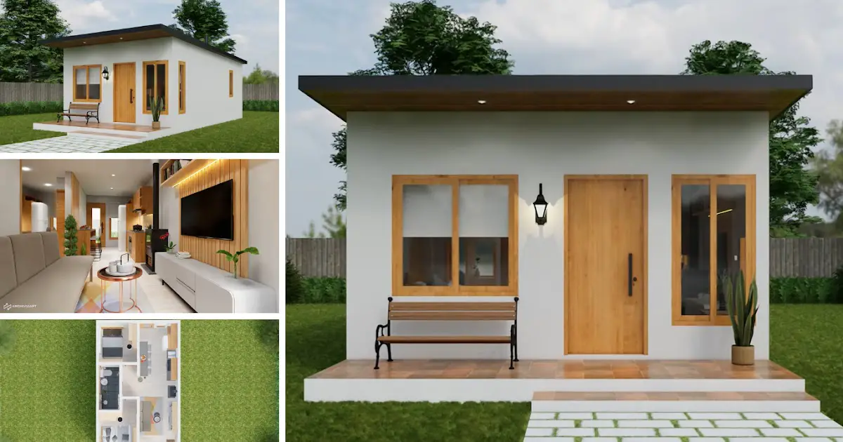 5x8m Compact House with Floor Plan ~ Homlovely.com