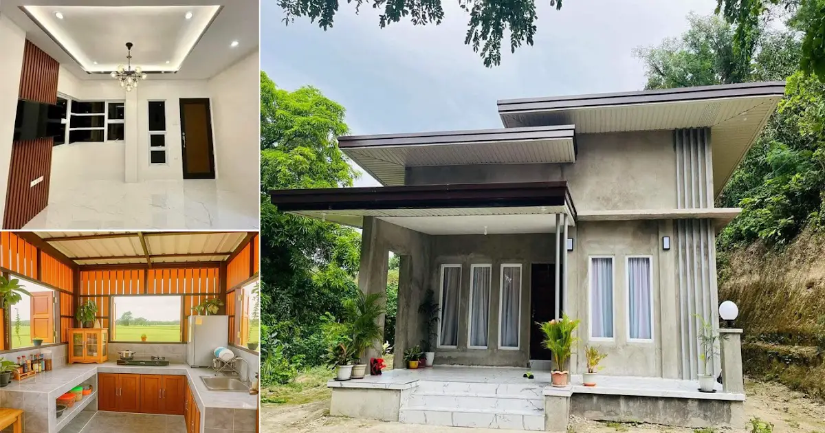 6 x 8 m 2-Bedroom Modern Concrete House ~ Homlovely.com