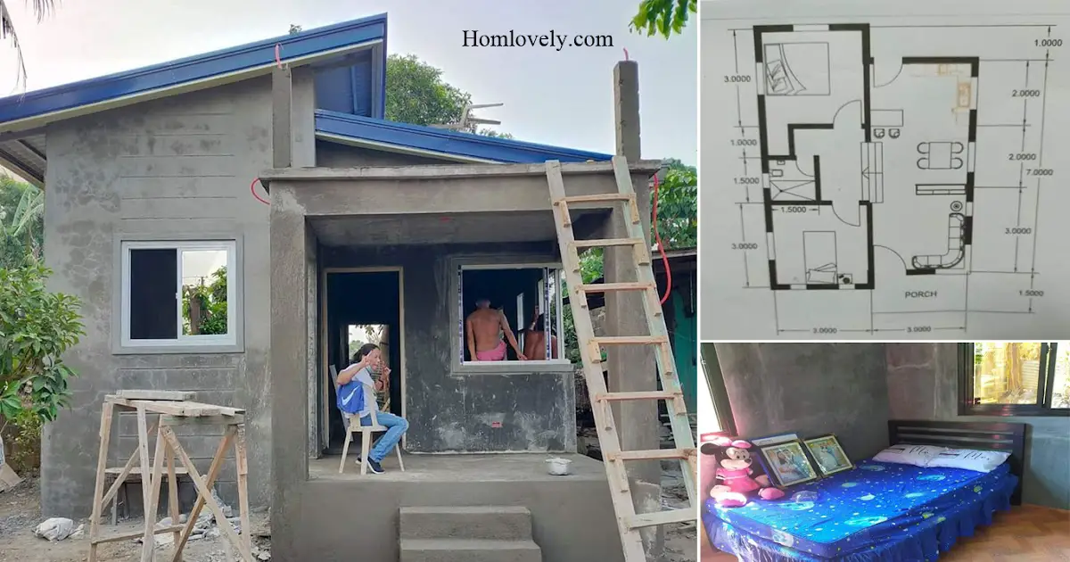 350K PHP Full Concrete Bahay With Floor Plan ~ Homlovely.com