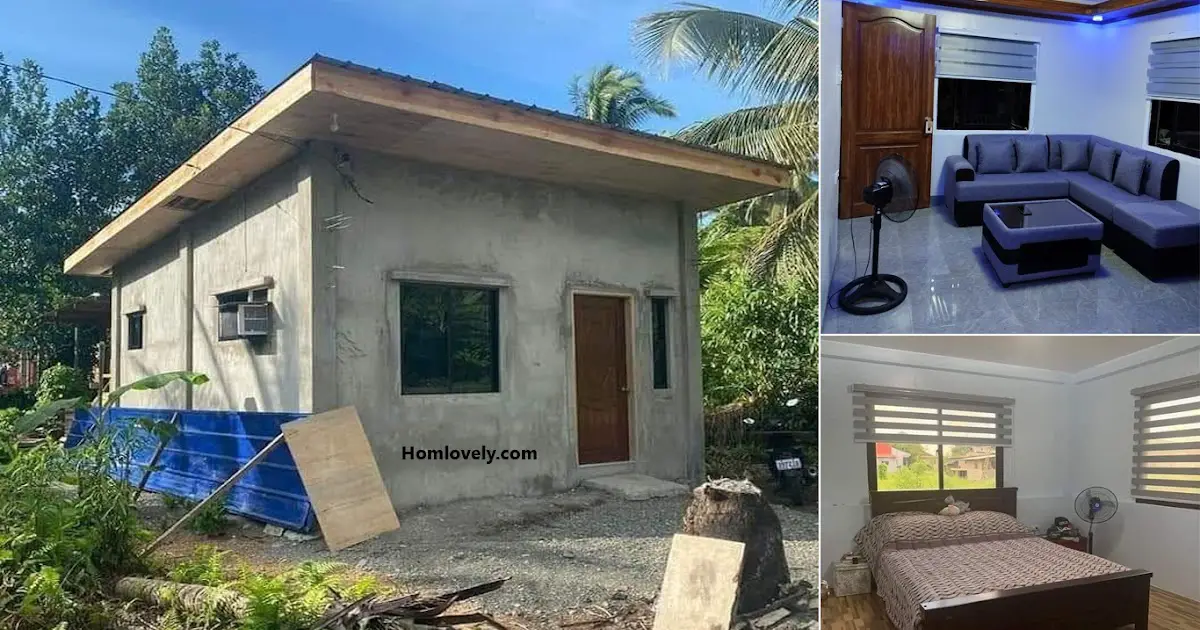 7x7 m Small Concrete House Design ~ Homlovely.com