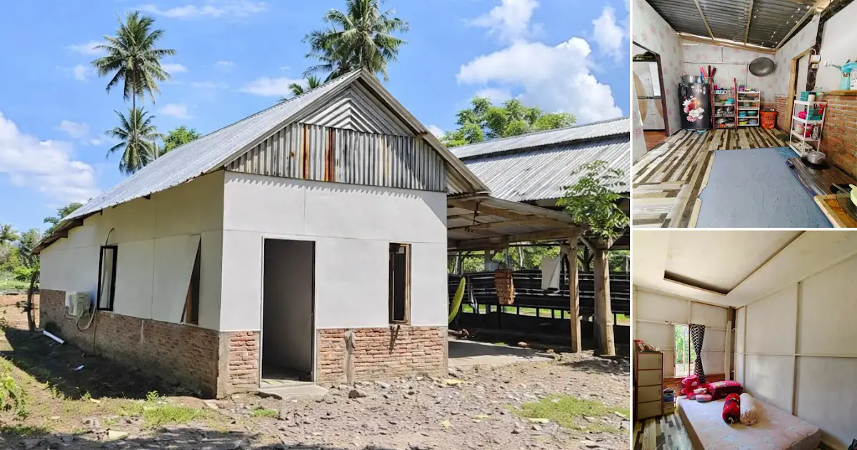 Half Concrete-Plywood with Cozy Rooms. ~ Homlovely.com