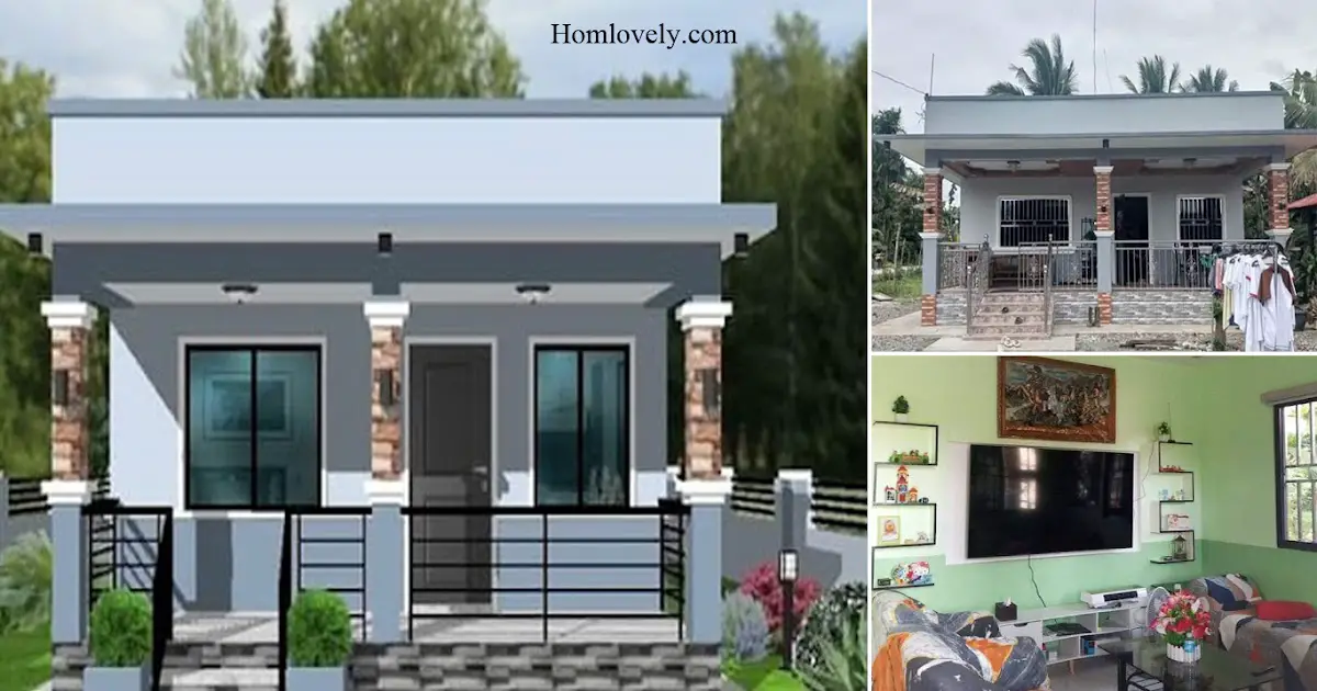 Humble Small House Design With 2 Br + 1 Cr ~ Homlovely.com