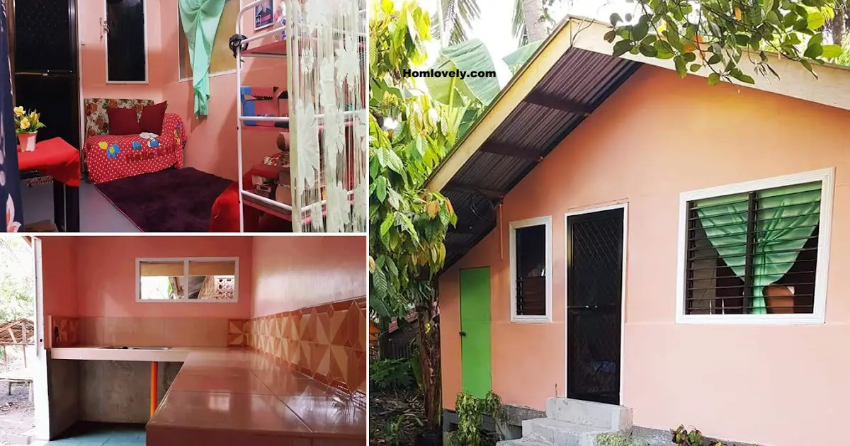 Small house with a warm peach touch ~ Homlovely.com