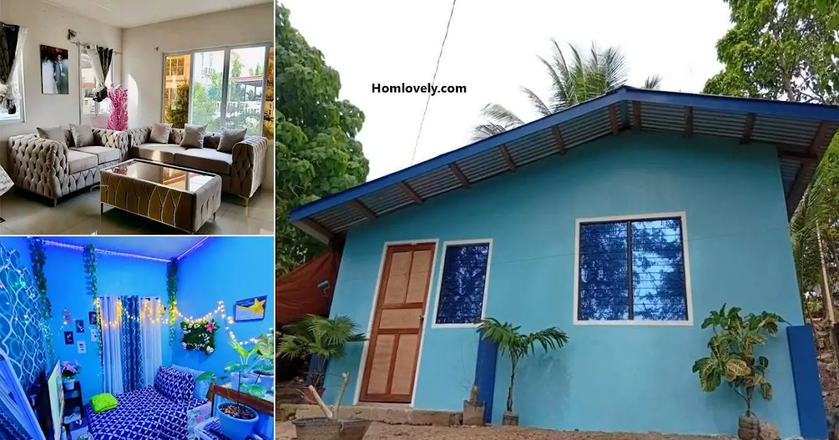 Full Concrete House Design in Pretty Blue ~ Homlovely.com