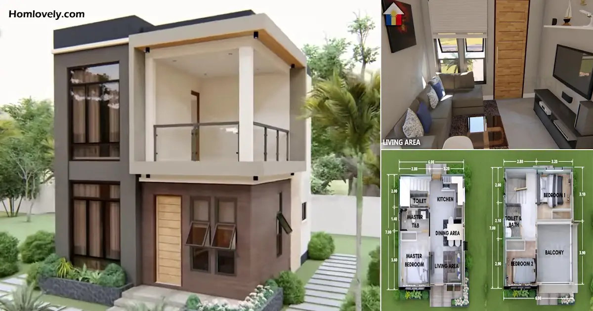 Modern 2 Storey House Design With Detail Plan ~ Homlovely.com