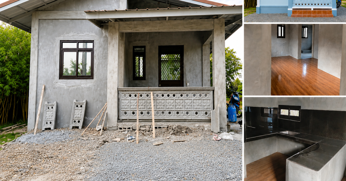 400K Concrete House with Full Rooms ~ Homlovely.com